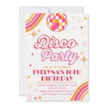 Disco Groovy Party Einladung