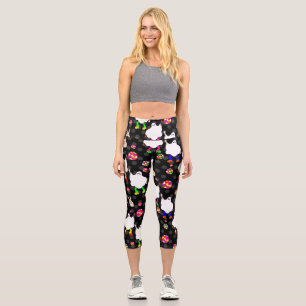 Disco-Halloween-afrikanischer Geist schwarz Capri Leggings