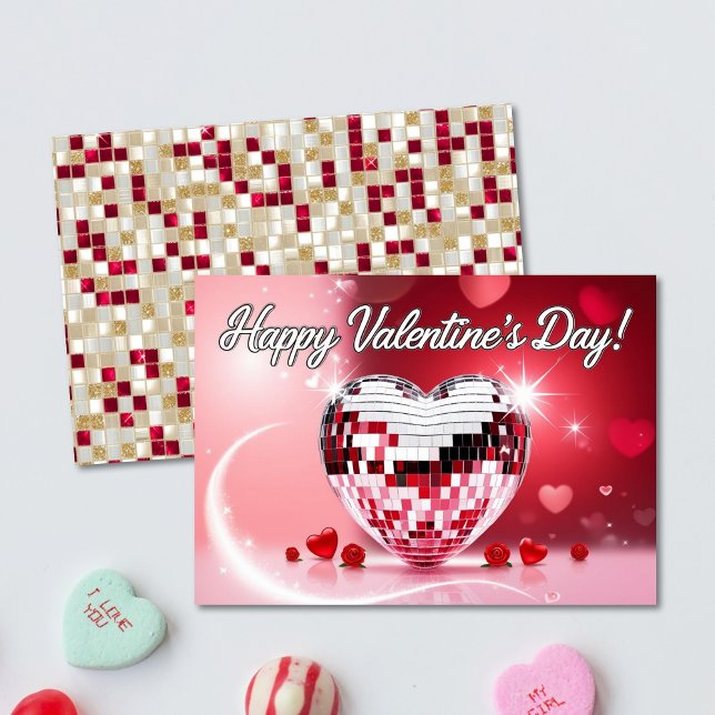 Disco Heart Valentine's Card Feiertagskarte (Disco Heart Valentine's Card)