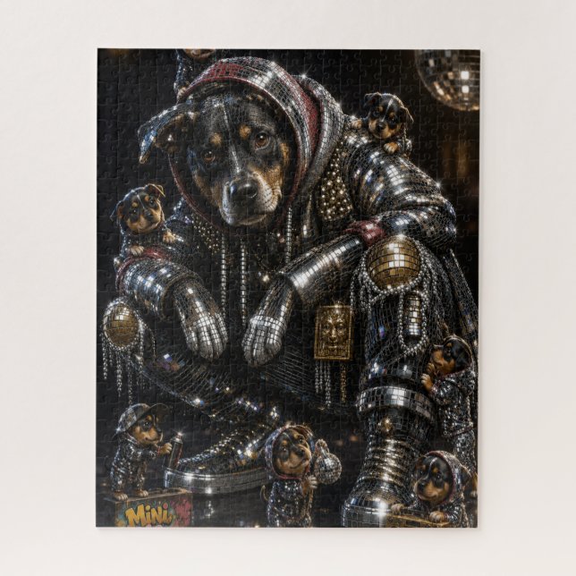 Disco-Hund & Mini-Me-Crew-Jigsaw-Puzzle (Vertikal)