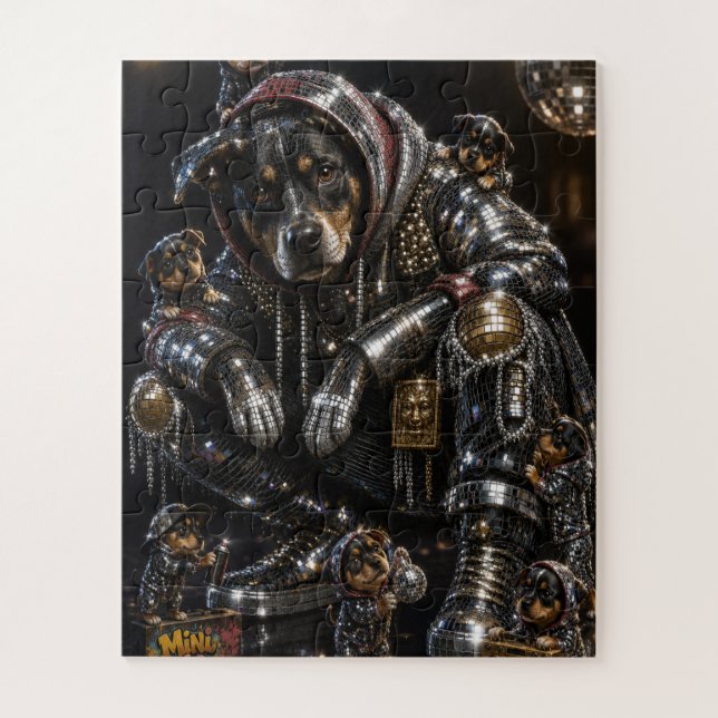 Disco-Hund & Mini-Me-Crew-Jigsaw-Puzzle (Vertikal)
