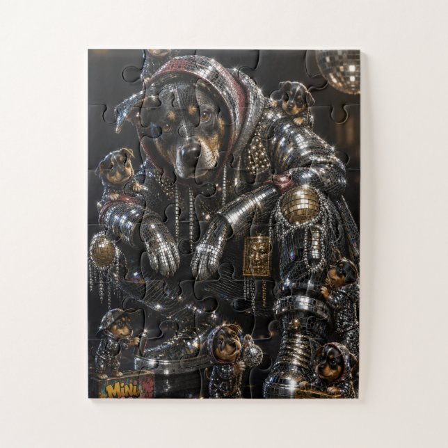 Disco-Hund & Mini-Me-Crew-Jigsaw-Puzzle (Vertikal)