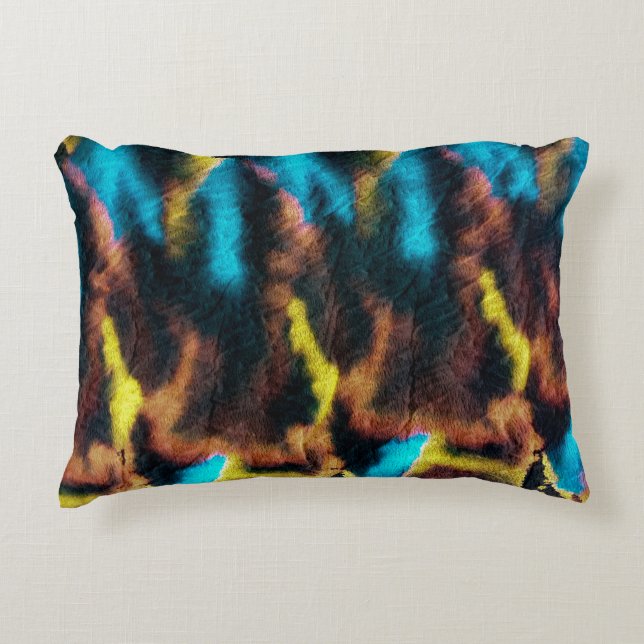 Disco Ikat Muster. Farbige Kunstgeschichte.  Dekokissen (Vorderseite)