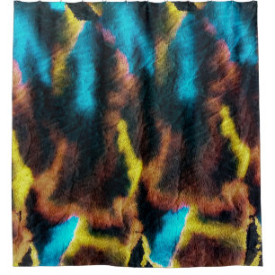 Disco Ikat Muster. Farbige Kunstgeschichte.  Duschvorhang