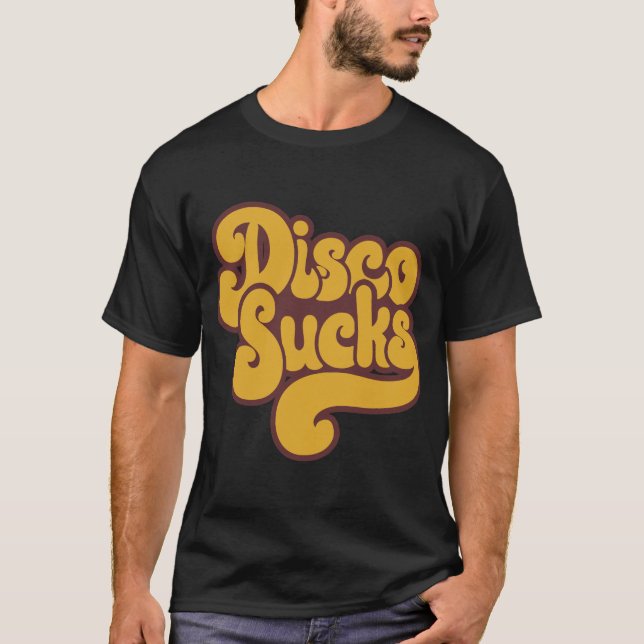 Disco-ist zum Kotzen Retro Siebzigermusik T - T-Shirt (Vorderseite)