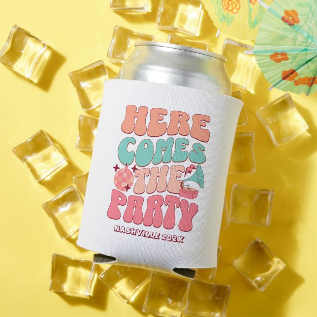 Disco Junggeselinnen-Abschied Groovy Retro 80's 70 Dosenkühler (In Situ Sommer)