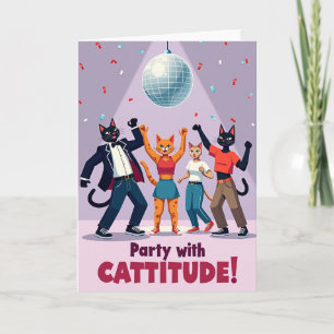 Disco-Katze-Geburtstagskarte Karte