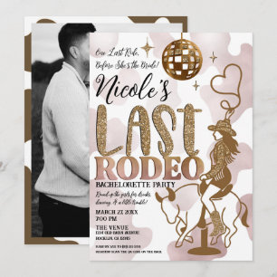 Disco-Kugel-Cowgirl letztes Rodeo-Junggesellinnena Einladung
