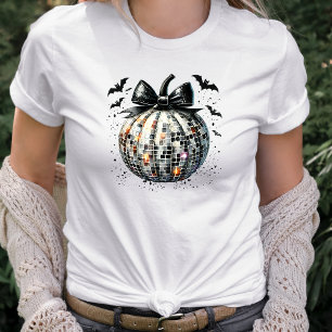 Disco-Kugel-Kürbis Coquette schwarze Schleife Tri-Blend Shirt
