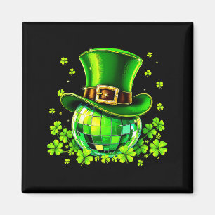 Disco-Kugel Leprechaun-Hut Irischer Kleeblatt St. Magnet