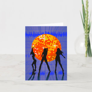 Disco-Kugel-Tanzparty-Silhouette Karte