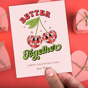 Disco-Kugel Valentinstag Kirsche Besser Zusammen Einladung