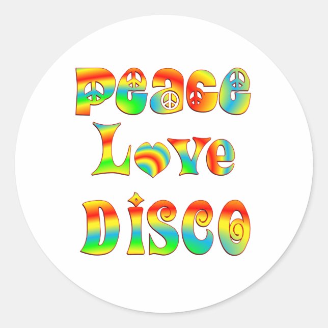 Disco Liebe Runder Aufkleber (Vorderseite)
