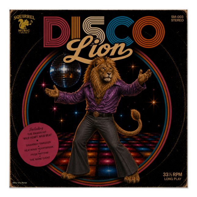 Disco-Löwe Poster (Vorderseite)