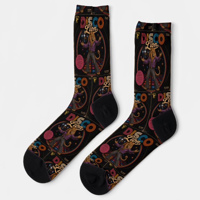 Disco-Löwe Socken (Linkes Detail)