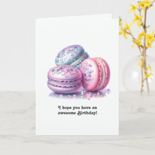 Disco Macarons Retro Geburtstag Karte