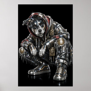 Disco-Mosaik-Hundeposter Moderne Wandkunst für H Poster