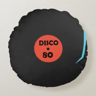 Disco Music Record Plate Rundkissen Rundes Kissen