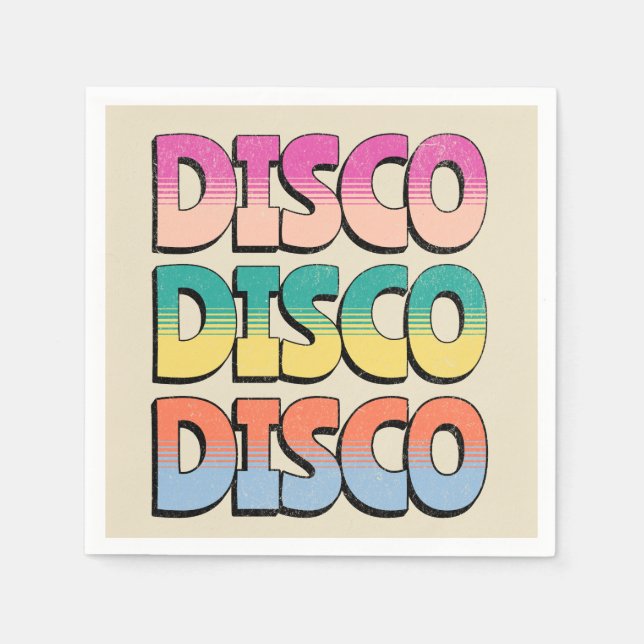 Disco-Musik Serviette (Vorderseite)