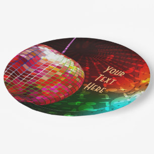 Disco-Nacht 70er Retro-Discolampe Pappteller