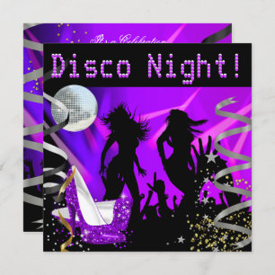 Disco Night Lila Dance Gold Black Glitzer Heelse Einladung