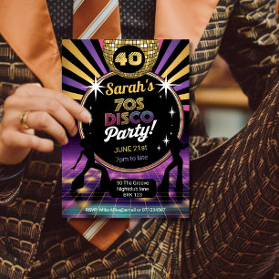 Disco Party 70er Jahre Hippie Geburtstag Rave Einladung