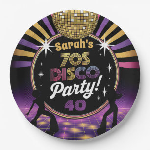 Disco Party 70er Jahre Hippie Geburtstag Rave Pappteller