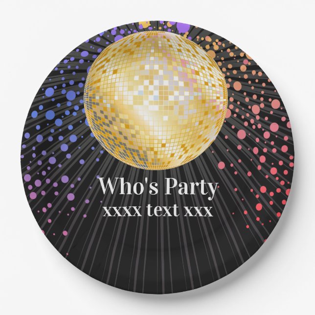 Disco Party Dance Party 70er Diskothek Pappteller (Vorderseite)