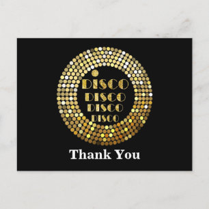 Disco Party Dance Party 70er Golddisko Ball Invita Einladungspostkarte