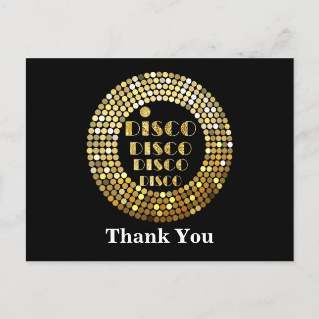 Disco Party Dance Party 70er Golddisko Ball Invita Einladungspostkarte (Vorderseite)