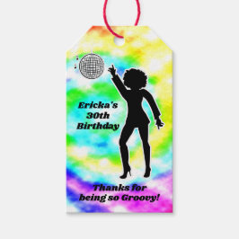 Disco Party Gefärbte Krawatte Erwachsene Groovy Ge Geschenkanhänger