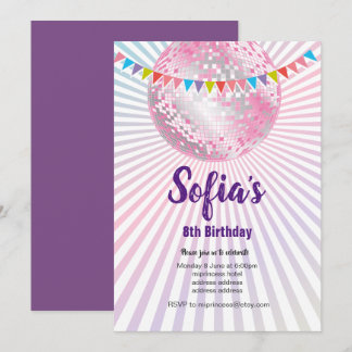 Disco Party, Glitzer, Tanz, Party Einladung
