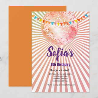 Disco Party, Glitzer, Tanz, Party Einladung