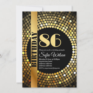 Disco-Party, Gold, jedes Alter, Geburtstagsparty Einladung