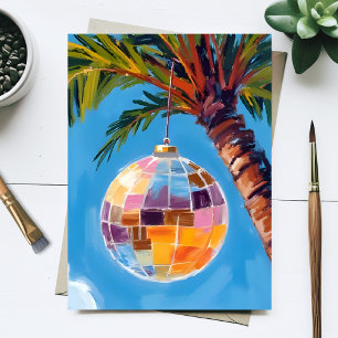 Disco-Party Regenbogen Bunt Wasserfarbenmalerei Postkarte