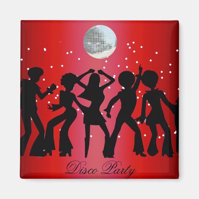 Disco-Party Speichern des Datumsfelds Magnet (Vorne)