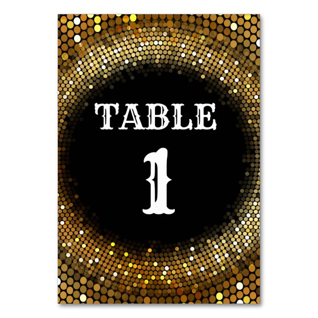 Disco Party Tischkarte Tischnummer (Vorderseite)