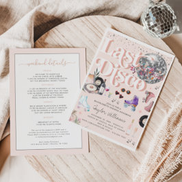 Disco Pink Retro Roller Skaten | Bachelorette Einladung