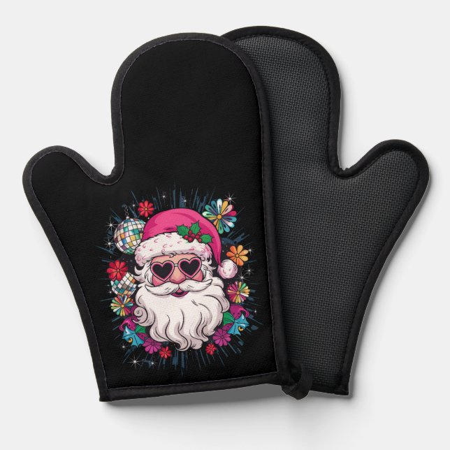 Disco Pink Weihnachten Weihnachten Weihnachten Wei Ofenhandschuh (Vorderseite/Rückseite)