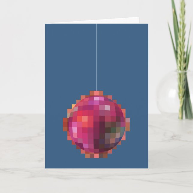 Disco Pixel Xmas Feiertagskarte (Vorderseite)