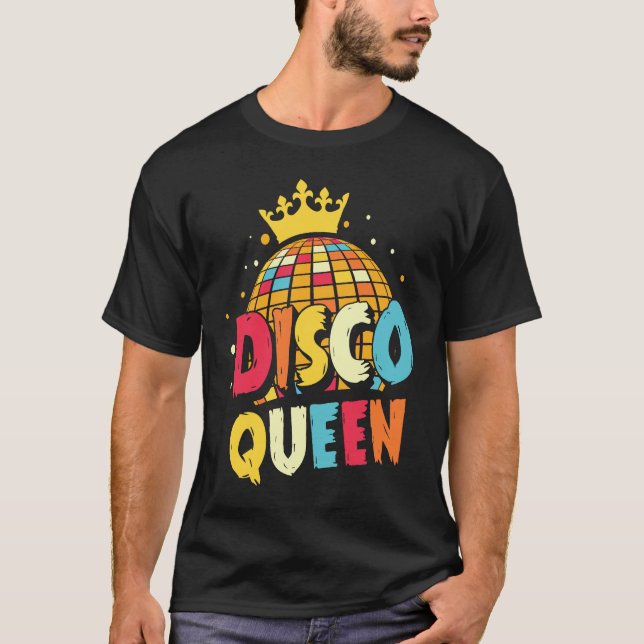 Disco Queen 1970s Retro Party 70s Matching Hallowe T-Shirt (Vorderseite)