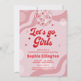 Disco Retro 70er Bachelorette Einladung