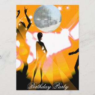 Disco Retro Anniversaire Fête Invitation