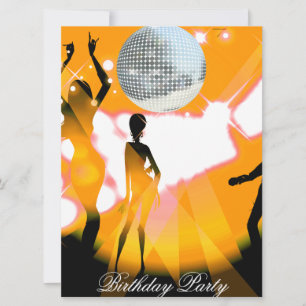 Disco-Retro-Geburtstagseinladung Einladung