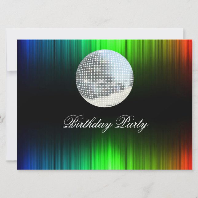 Disco Retro Geburtstagsparty Einladung (Vorderseite)