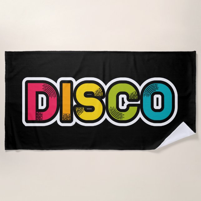 DISCO-Retrovinyl Strandtuch (Vorderseite)