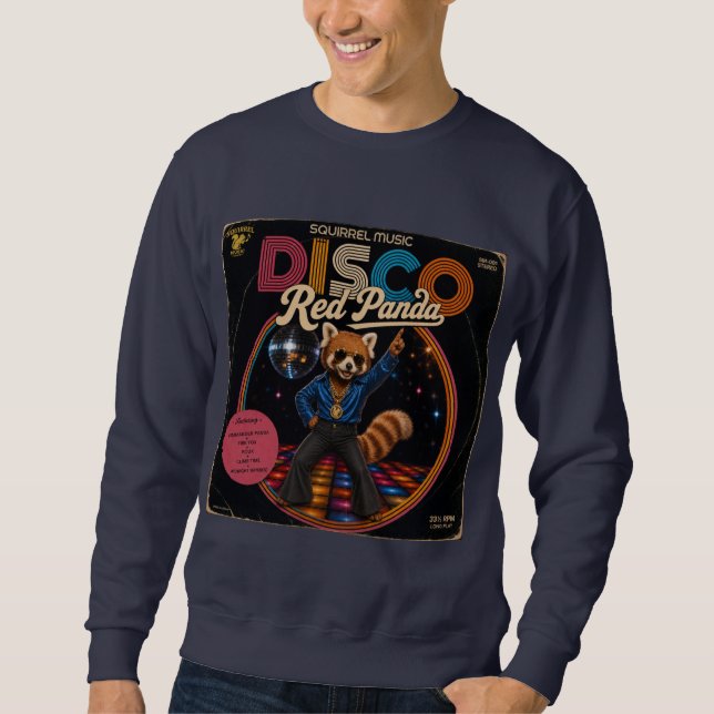 Disco-Roter Panda Sweatshirt (Vorderseite)
