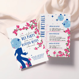 Disco Santorini Musical Bougainvillea Hen Party Einladung