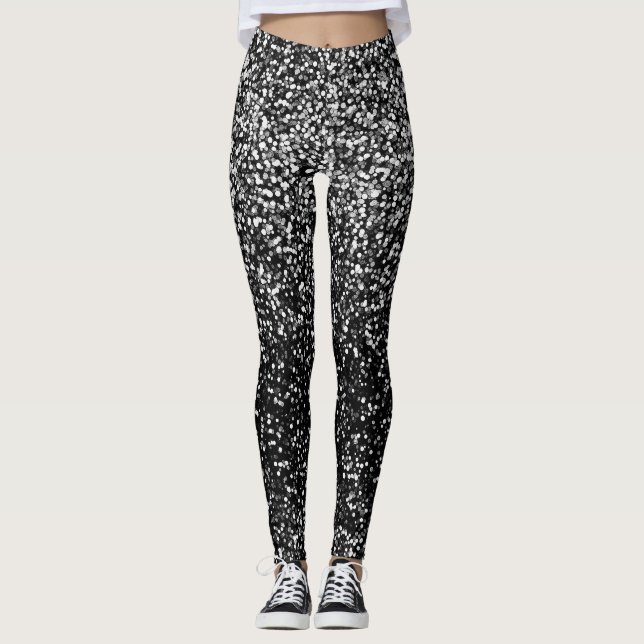 Disco Silber Glamour  Leggings (Vorderseite)