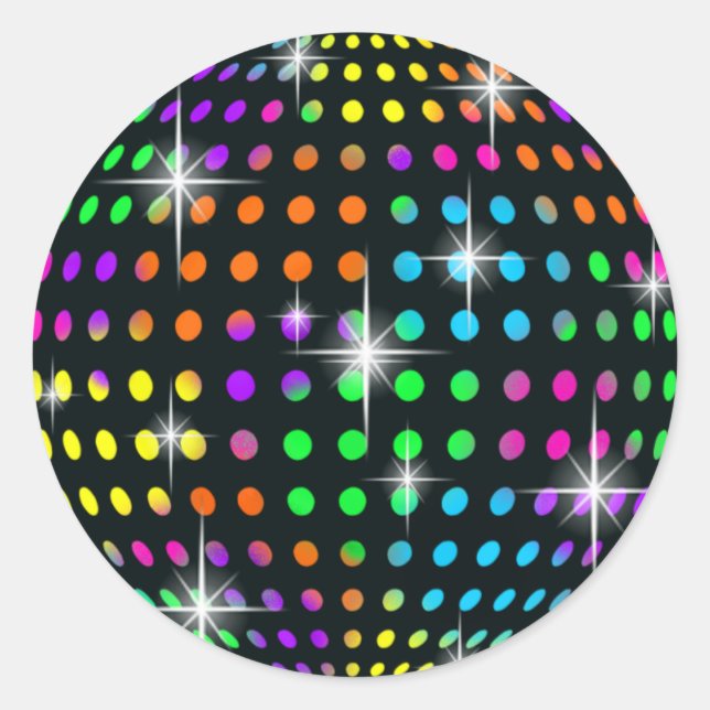 Disco-Spiegelball-Aufkleber Runder Aufkleber (Vorderseite)